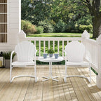 Crosley Furniture Tulip 3-Piece Outdoor Chair and Side Table Set, Retro Metal - Image 5