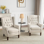 Mid-Century Modern 2-Piece Wingback Chair Set - Image 6
