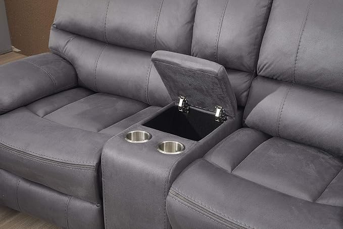 Betsy Furniture Microfiber Reclining Sofa Couch Set Living Room Set 8007 - Image 5