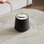 19.68" Round Marble End Table, Modern Cup Shaped Side Table - Image 3