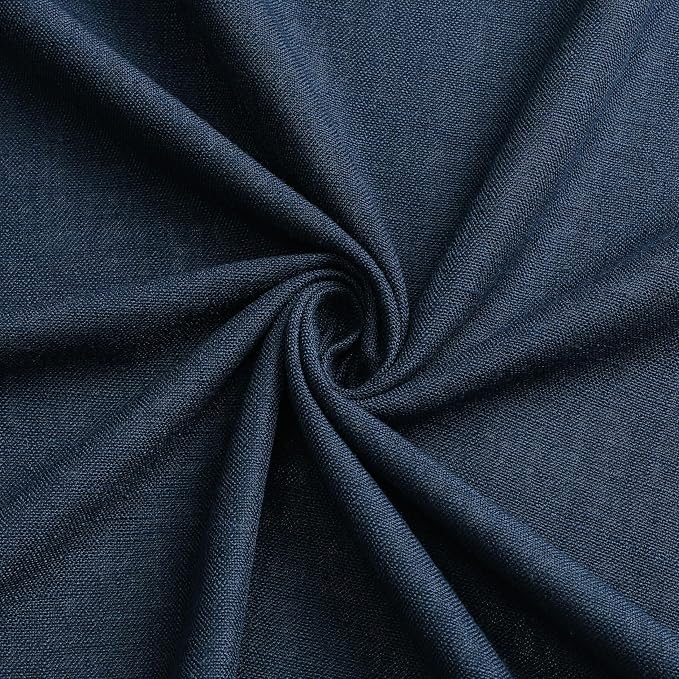 Vision Home Navy Blue Pinch Pleated Full Blackout Curtains Linen Blended Room - Image 6