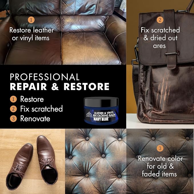 FORTIVO Leather Recoloring Balm, Color Restorer, Scratch Remover, Couch Paint - Image 4