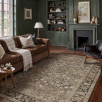 10x14 Brown Vintage Floral Washable Area Rug - Image 3
