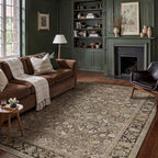 6x9 Brown Vintage Floral Washable Area Rug by HUGEAR