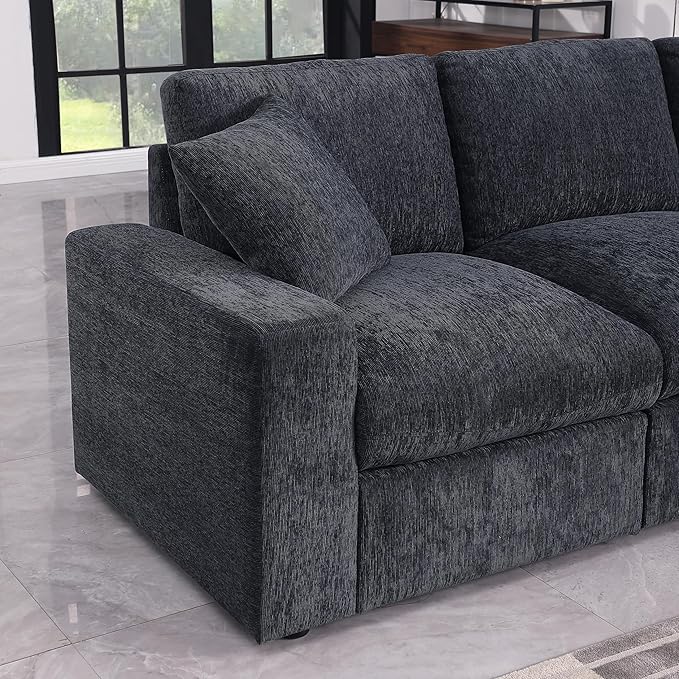 Ball & Cast 127" Oversized Modular L-Shaped Sectional Sofa, Large Chenille - Image 4
