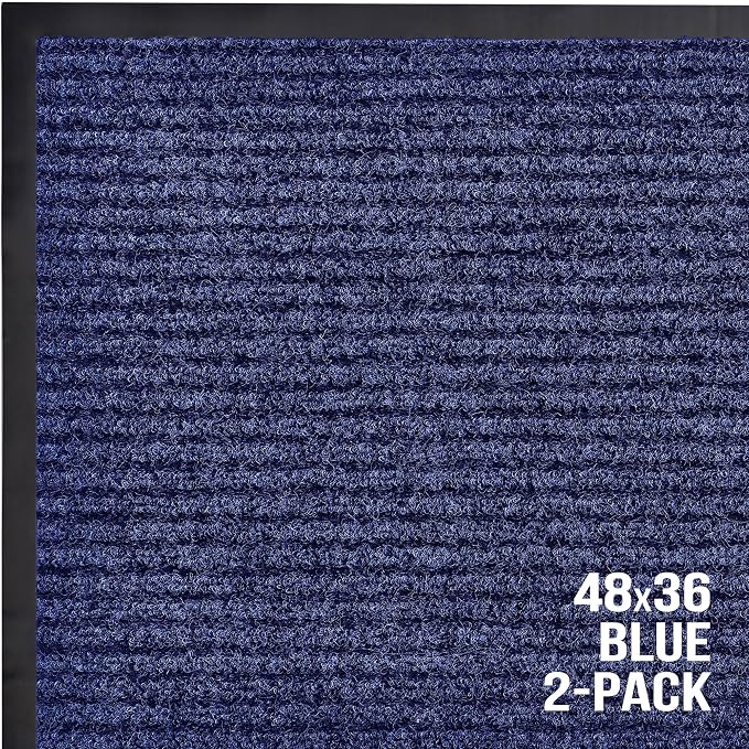 Front Door Mat Indoor Outdoor Welcome Entryway Entrance Doormat, 48x36 Blue | - Image 7
