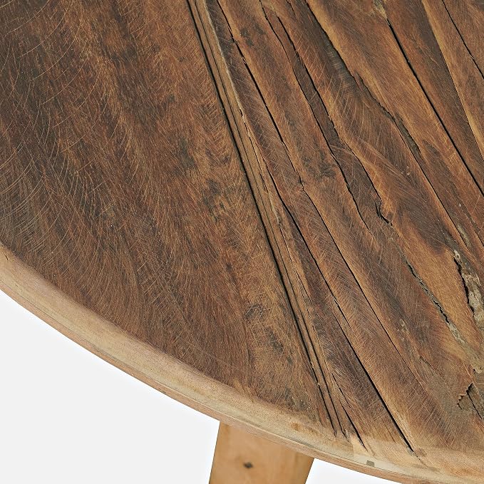 Jofran Reclamation 36" Round Rustic Reclaimed Solid Wood Coffee Table - Image 3