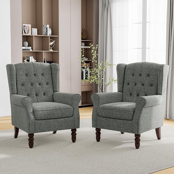 Mid-Century Modern Wingback Accent Chair - Image 6