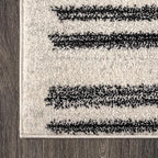 JONATHAN Y Khalil Modern Berber Stripe Cream/Black Runner Rug, Contemporary - Image 3