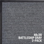 Front Door Mat, Indoor Outdoor Welcome Muddy Doormat, 48x36 Battleship Gray | - Image 7