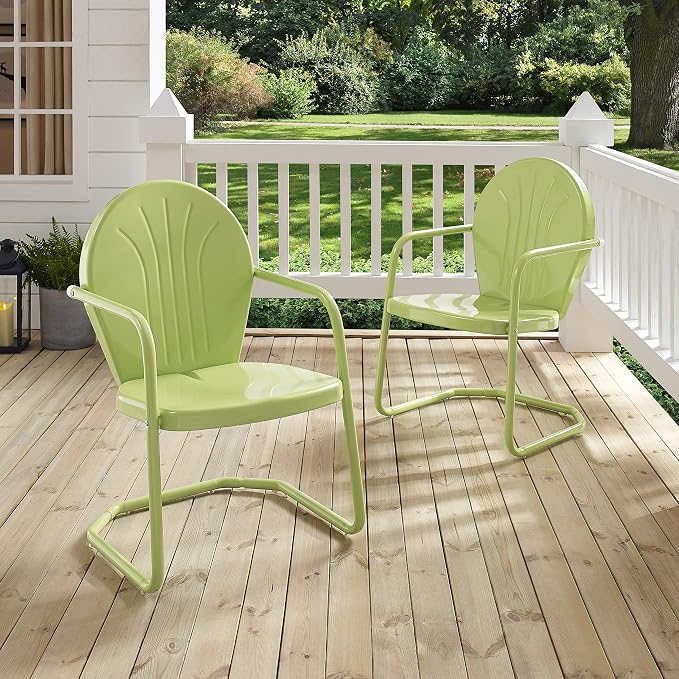 Crosley Furniture Griffith Outdoor Chair, Retro Metal Patio Chairs - Image 10