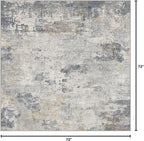 UERMEI Square Area Rugs : Washable 6x6 Neutral Modern Abstract Carpet - Image 2