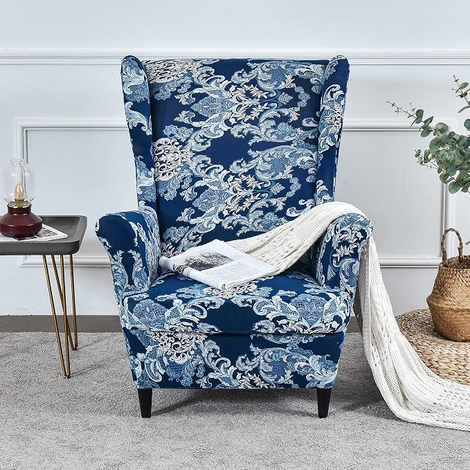 KRFOONN Wingback Chair Cover Slipcovers 2 Piece Stretch Wing Chair Covers - Image 2