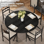 Black Dining Table for 2-4, 42 Inch Round Kitchen Table - Image 3