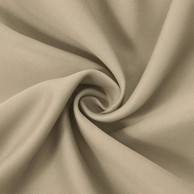 Beige Blackout Curtains 34 x 63 Inch Length/Set of 2 Curtain Panels/Thermal - Image 5