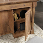 Sauder Palladia Executive Desk, 29.5"D x 65.1"W x 29.61"H, Vintage Oak finish - Image 6