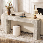 Solid Wood Console Table, 63-Inch Farmhouse Sofa Table Behind Couch - Image 6