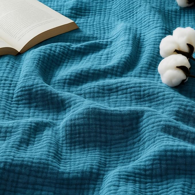 Bedsure 100% Cotton Muslin Blanket Queen Size by Unknown