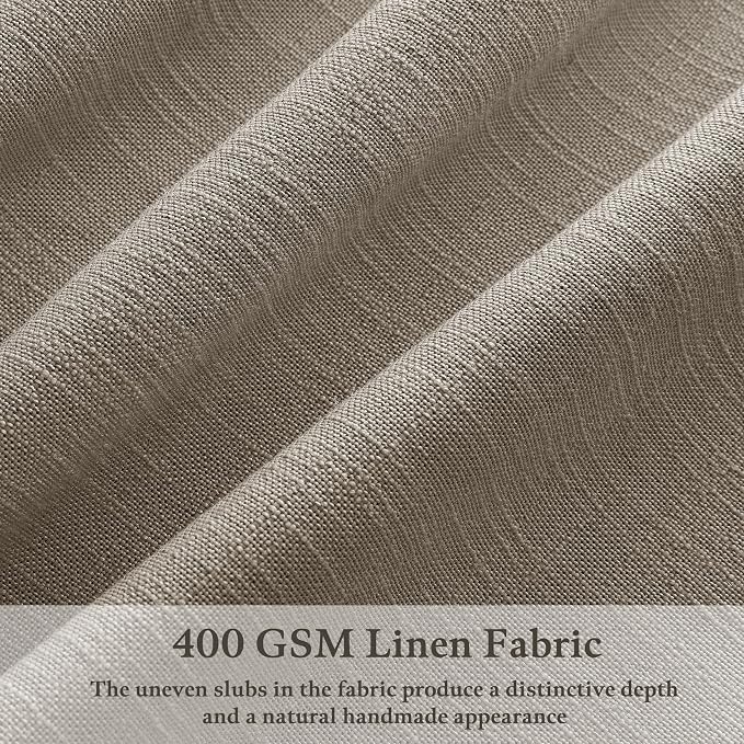 92 Inch Taupe Linen Pinch Pleated Light Filtering Curtains 50x92 2 Panels | - Image 3