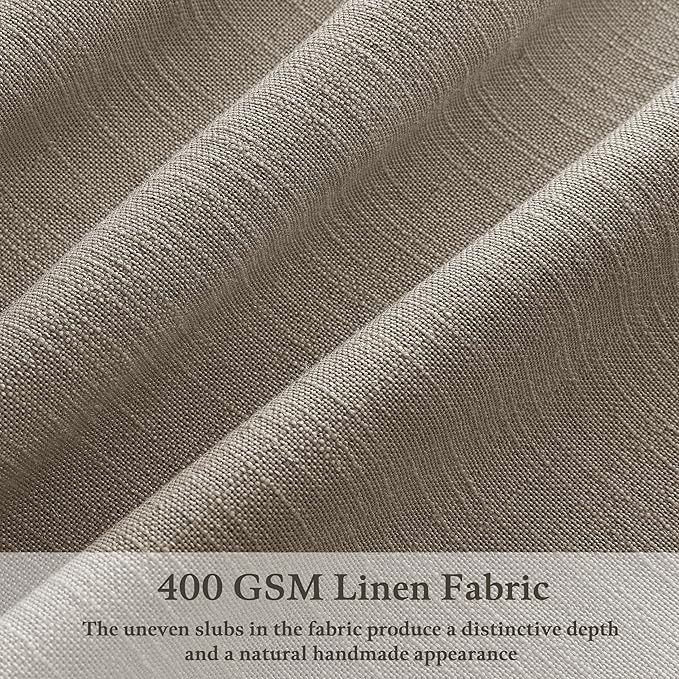 Linen Taupe Pinch Pleat Memory Shaped Light Filtering Curtains 96 Inch Long | - Image 3
