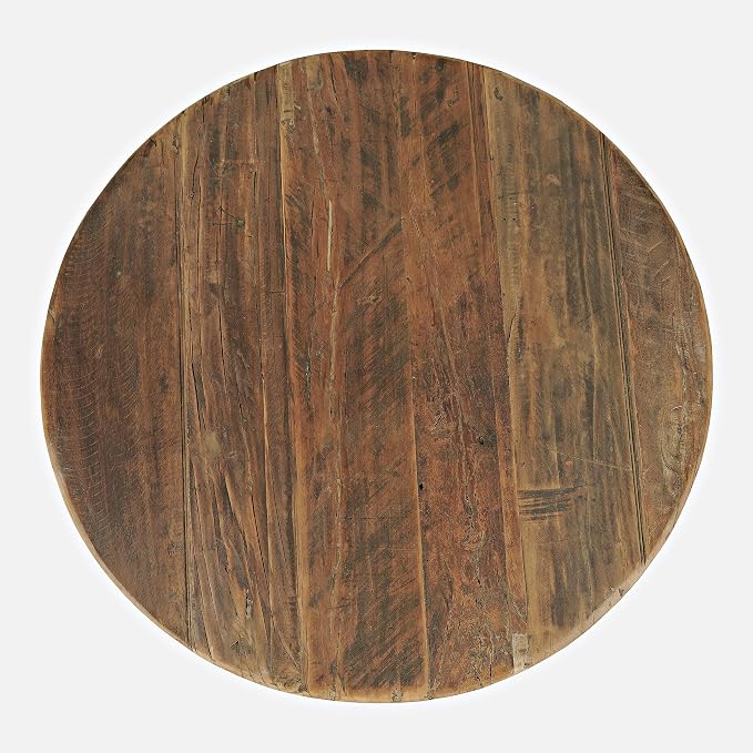 Jofran Reclamation 36" Round Rustic Reclaimed Solid Wood Coffee Table - Image 8