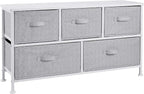 Amazon Basics Extra Wide Fabric 5-Drawer Storage Organizer Unit by AmazonBasics