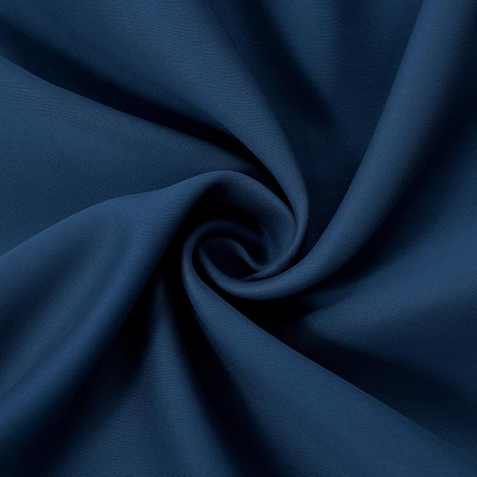 Navy Blue Blackout Curtains 34 x 54 Inch Length/Set of 2 Curtain Panels/Thermal - Image 5