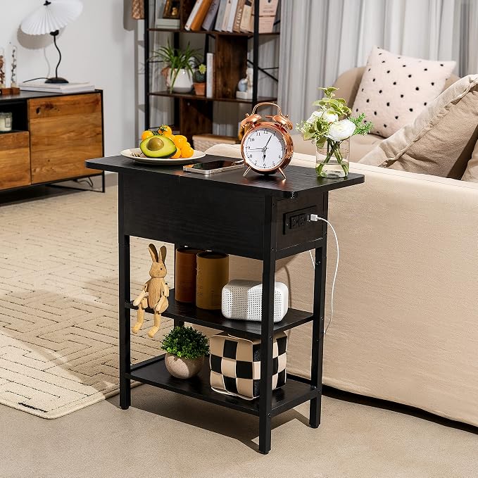 Yoobure End Table with Charging Station, Flip Top Side Table with USB Ports and - Image 8