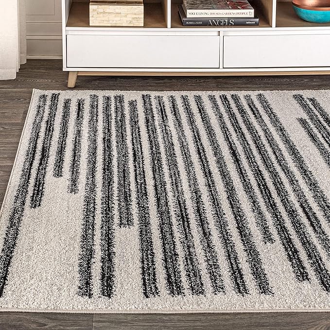 JONATHAN Y Khalil Modern Berber Stripe Cream/Black Indoor Area Rug, Contemporary - Image 4