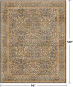 Vintage Floral Living Room Rug 8x10, Dining Room Under Kitchen Table, Oriental - Image 2