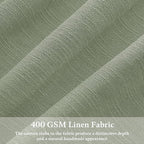 105 Inch Semi Sheer Light Green Pleated Linen Country Curtains W50xL105 | Sage - Image 3
