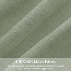 Green Linen Blend 72 Inch Light Filtering Pleat Boho Curtains 50 Inch Wide | - Image 3