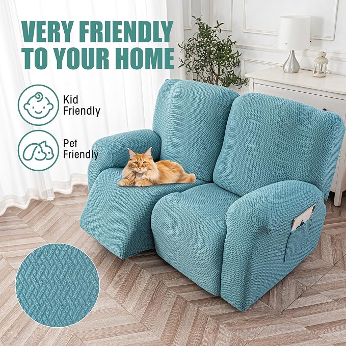 Genina Recliner Loveseat Cover Stretch Couch Covers Sofa slipcover - Image 3