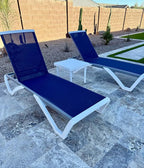 PURPLE LEAF Patio Chaise Lounge Chair Set of 3 Outside Aluminum Plastic by PURPLELEAF