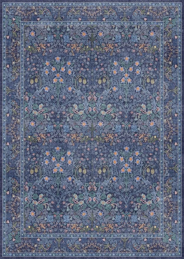 Dark Navy Blue Living Room Rug 5x7 Area Rug - Image 3