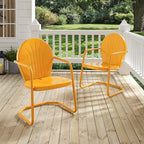 Crosley Furniture Griffith Outdoor Chair, Retro Metal Patio Chairs - Image 9