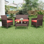 GarveeLife 4-Piece Patio Furniture Set, Rattan Outdoor Furniture - Image 9