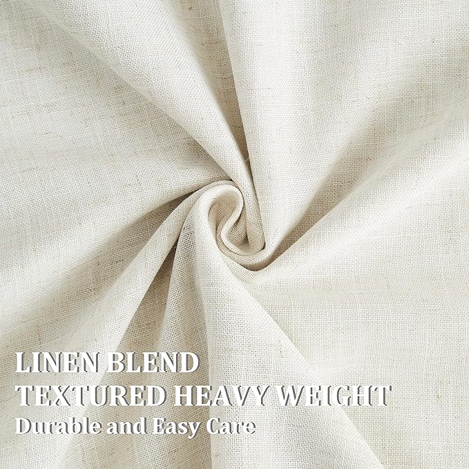 Vision Home Natural Pinch Pleated Full Blackout Curtains Linen Blended Room - Image 8