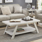 Roundhill Furniture Athens Contemporary 3-Piece Wood Shelf Coffee Table Set - Image 3