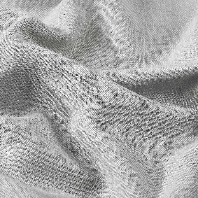 Vision Home Light Grey Pinch Pleated Full Blackout Curtains Linen Blended 60" - Image 6