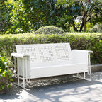 Crosley Furniture Bates Retro Metal Outdoor Sofa Glider, 3-Person Rocking Patio - Image 7