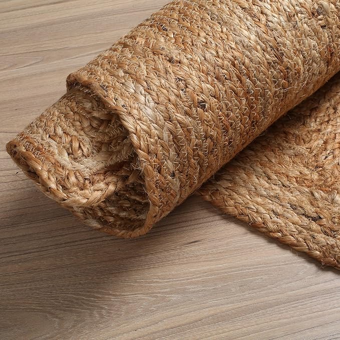 Hausattire Jute Braided Area Rug, 4x6 ft | 100% natural jute, hand woven - Image 7
