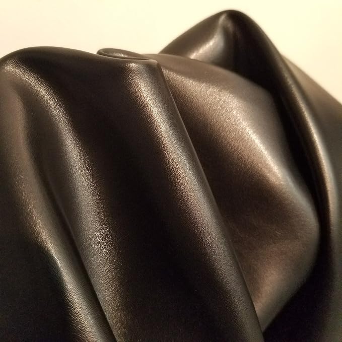 NAT Leathers | Black Soft Faux Vegan Leather PU | 2 Yards Cut by The Yard | - Image 6
