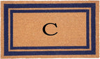 Calloway Mills 153001830C Dark Blue Border 18" x 30" Monogram Doormat by Callowaymills