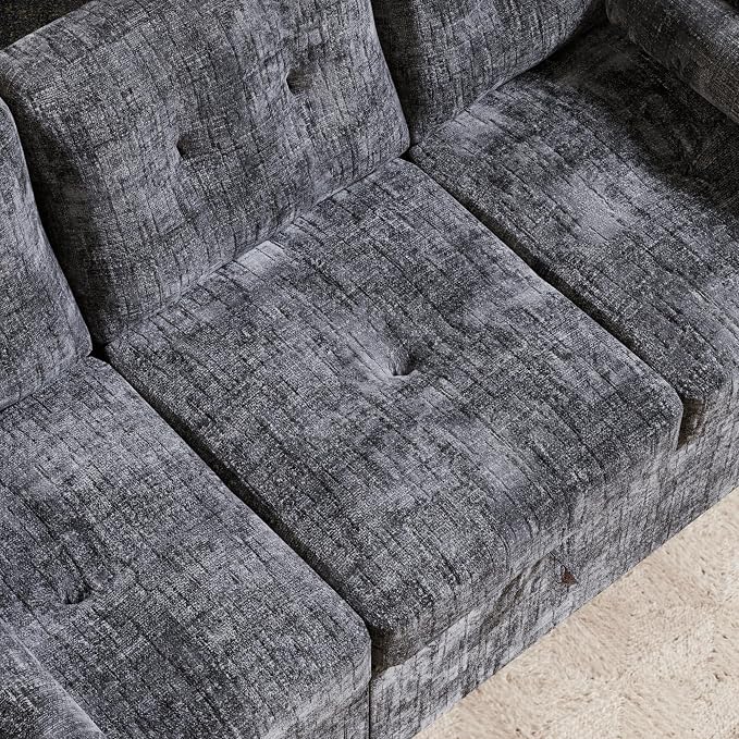 Convertible Sleeper Sofa Bed, 63 Inch Chenille Pull Out Couch - Image 10