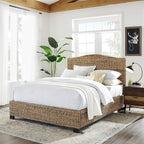 Crosley Furniture Serena Bed, Handwoven Natural Fiber Rattan Headboard and - Image 2