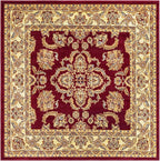 Rugs.com Aditi Collection Rug – 6 Ft Square Red Medium-Pile Rug Perfect - Image 2