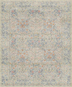 Vintage Washable Beige Blue 10x12 Rug - Image 3