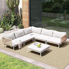 Crestlive Products Outdoor Patio Furniture Set, 6 Seater Modular Oversized by CrestliveProducts
