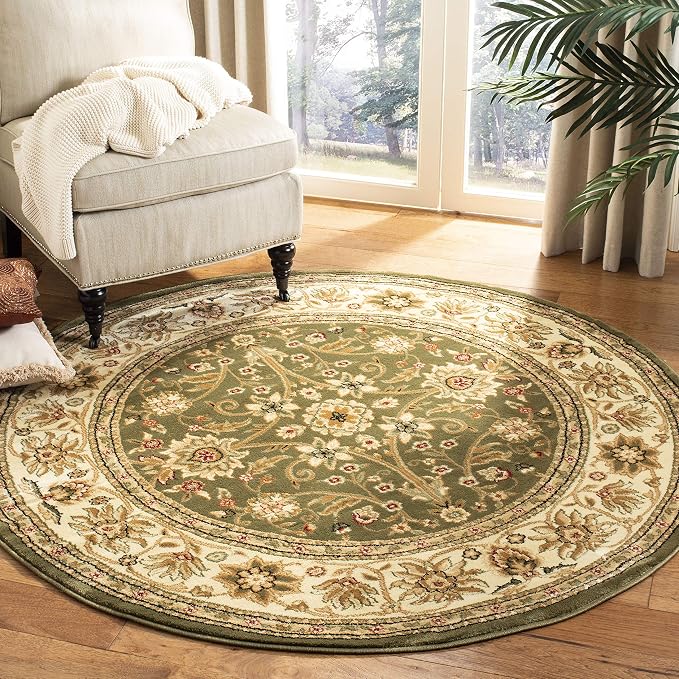 SAFAVIEH Lyndhurst Collection 8' Round Sage / Ivory LNH212C Traditional by Unknown